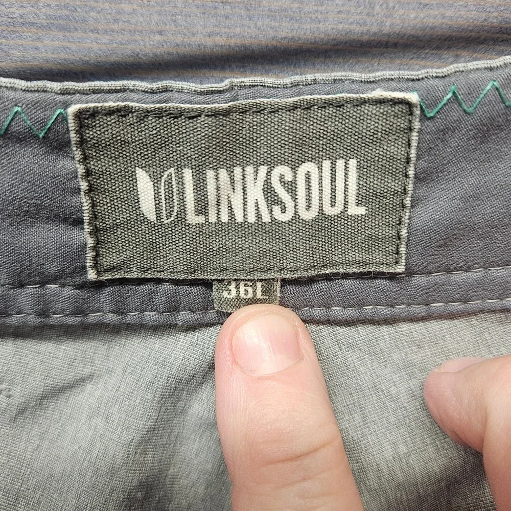 Lot of 2 Linksoul Boardwalker Golf Pants Mens 36L Brown Grey LS6153-L Stretch
